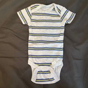 0-3 Months Striped short sleeve onesie